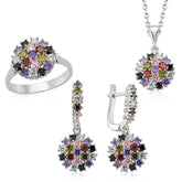 Silver Color Stone Women's Set